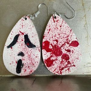 Homemade scream earrings